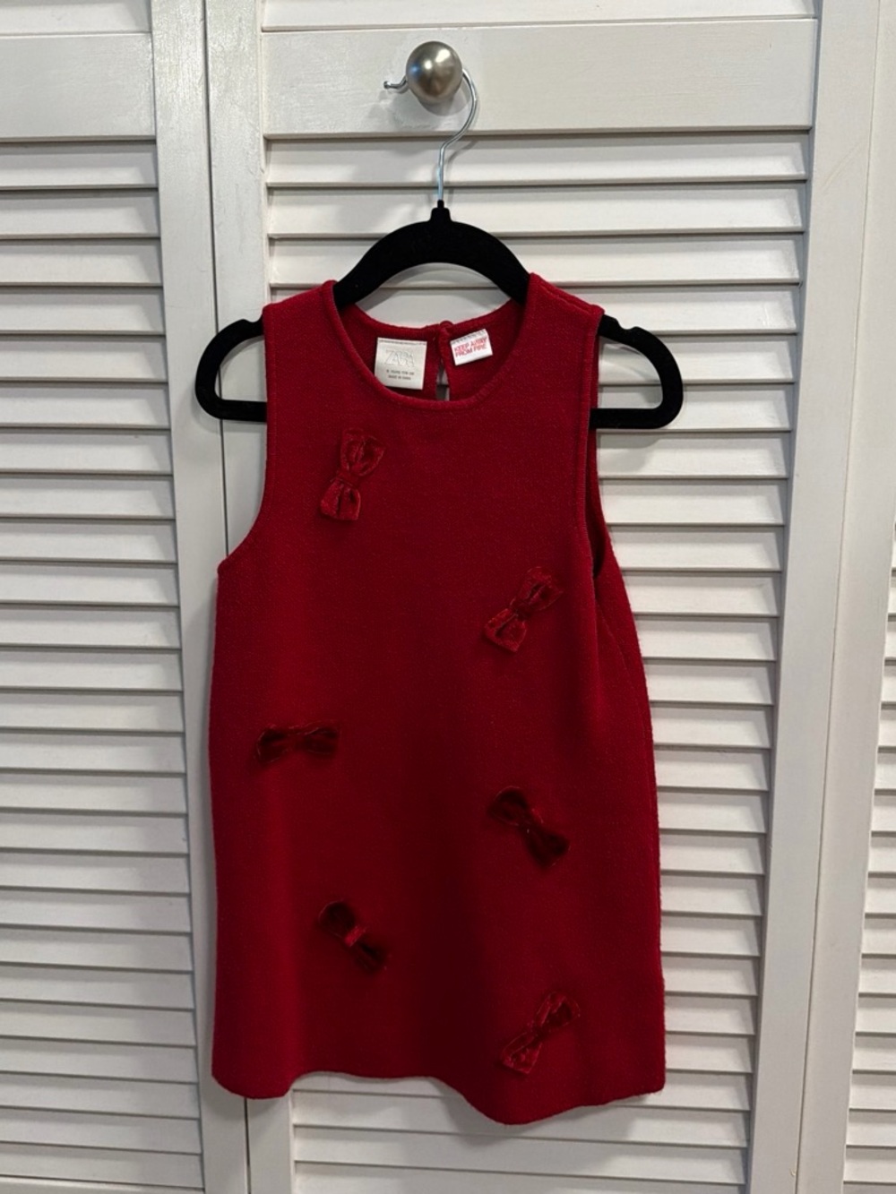 Zara  Sleeveless Bow-Accent Kids Dress